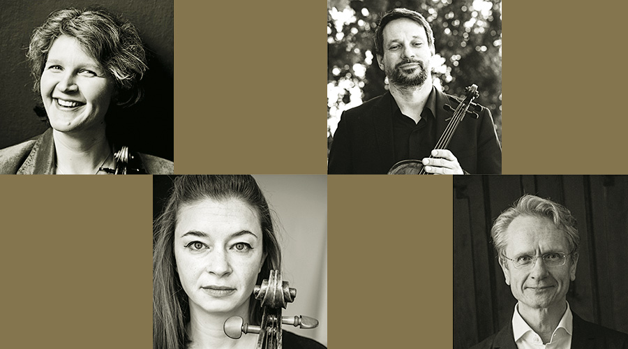 Konzert Quartett Quadrat Porträts der Musiker